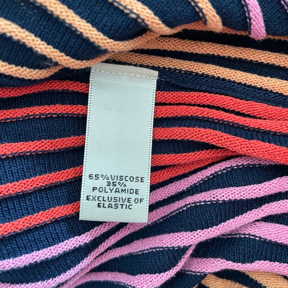 Neiman Marcus Women’s Blue Elastic Stripe Pleated Midi skirt size: XL - Picture 7 of 8